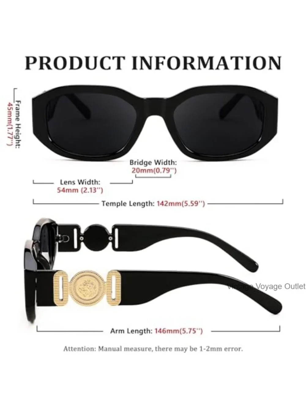 Retro Square Sunglasses Women Men UV400 Rectangle Shades